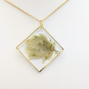 naszyjnik złoty romb z szyszką chmielu